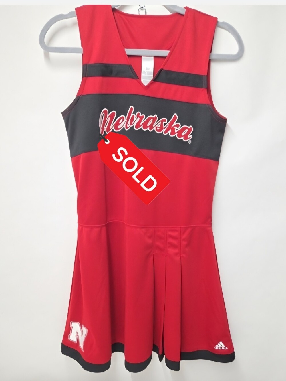 SOLD.....Adidas University Of Nebraska Huskers Girls Cheer Jumper Dress Large 14